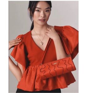 Anthropologie ❤️ Valentine’s Day Red Babydoll Blouse by Sunday in Brooklyn